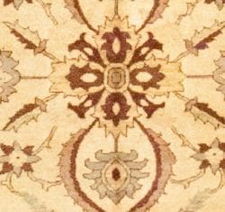 Afghan Hand knotted Oushak Ivory/ Lavender Wool Rug (9' x 11') Herat Oriental 7x9   10x14 Rugs