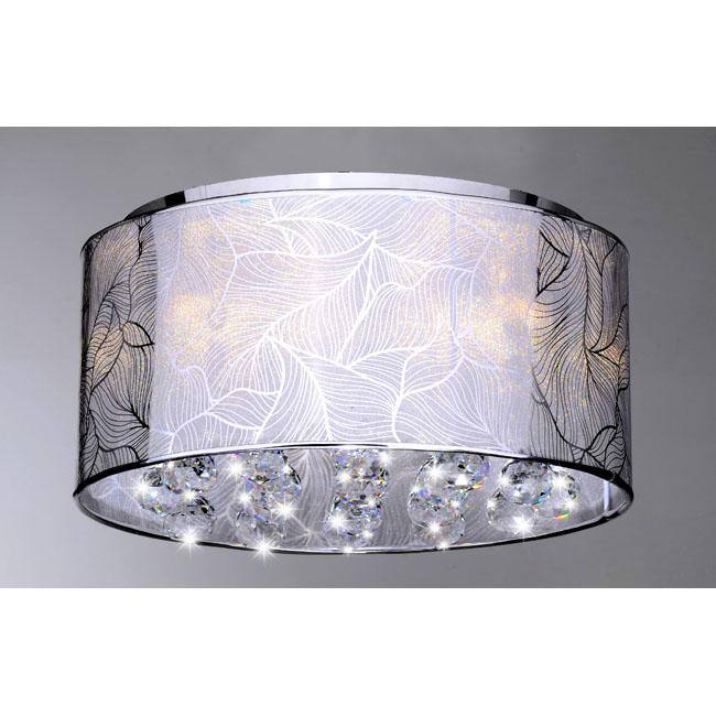 Indoor 5-light Chrome and Crystal Flushmount Chandelier