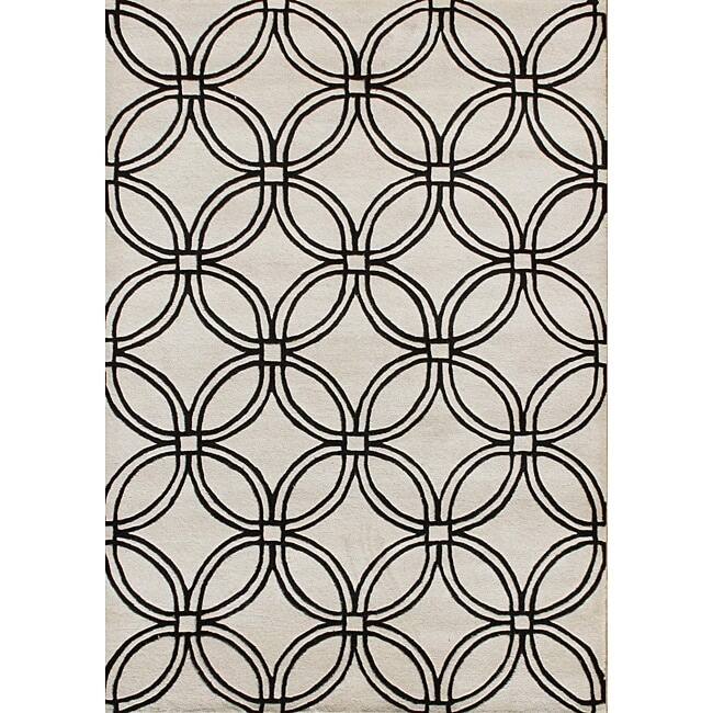 Alliyah Handmade Off-white Cream New Zealand Blend Wool Rug (8' x 10') - 8' x 10'