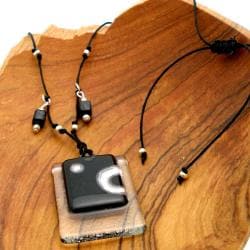 Ethereal Stacked Glass Rectangle Necklace (Chile) Global Crafts Necklaces