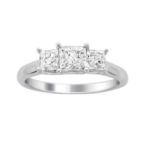 Montebello 14k White Gold 1 1/2ct TDW Diamond 3-stone Engagement Ring (H-I, I2)