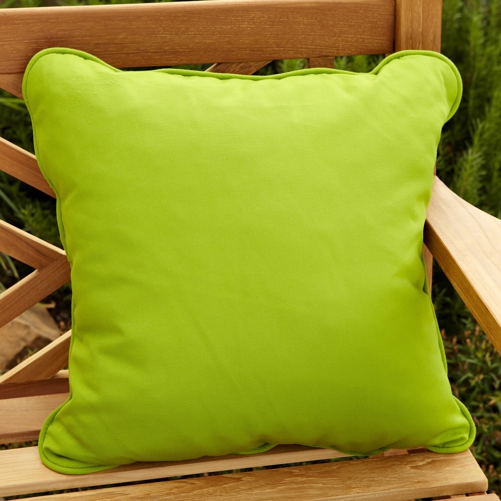Clara Outdoor Green Throw Pillows Made with Sunbrella (Set of 2)