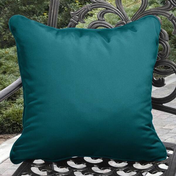 Clara Indoor/ Outdoor Teal Blue Throw Pillows made with Sunbrella (Set of 2)
