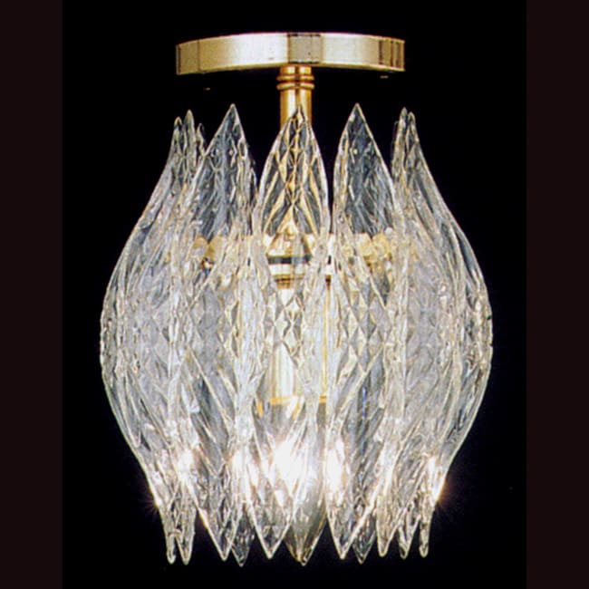 Kerchief 1 light Polished Brass Finish Semi flush Fixture