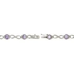 Glitzy Rocks Silver Amethyst and Diamond Accent Infinity Bracelet Glitzy Rocks Gemstone Bracelets