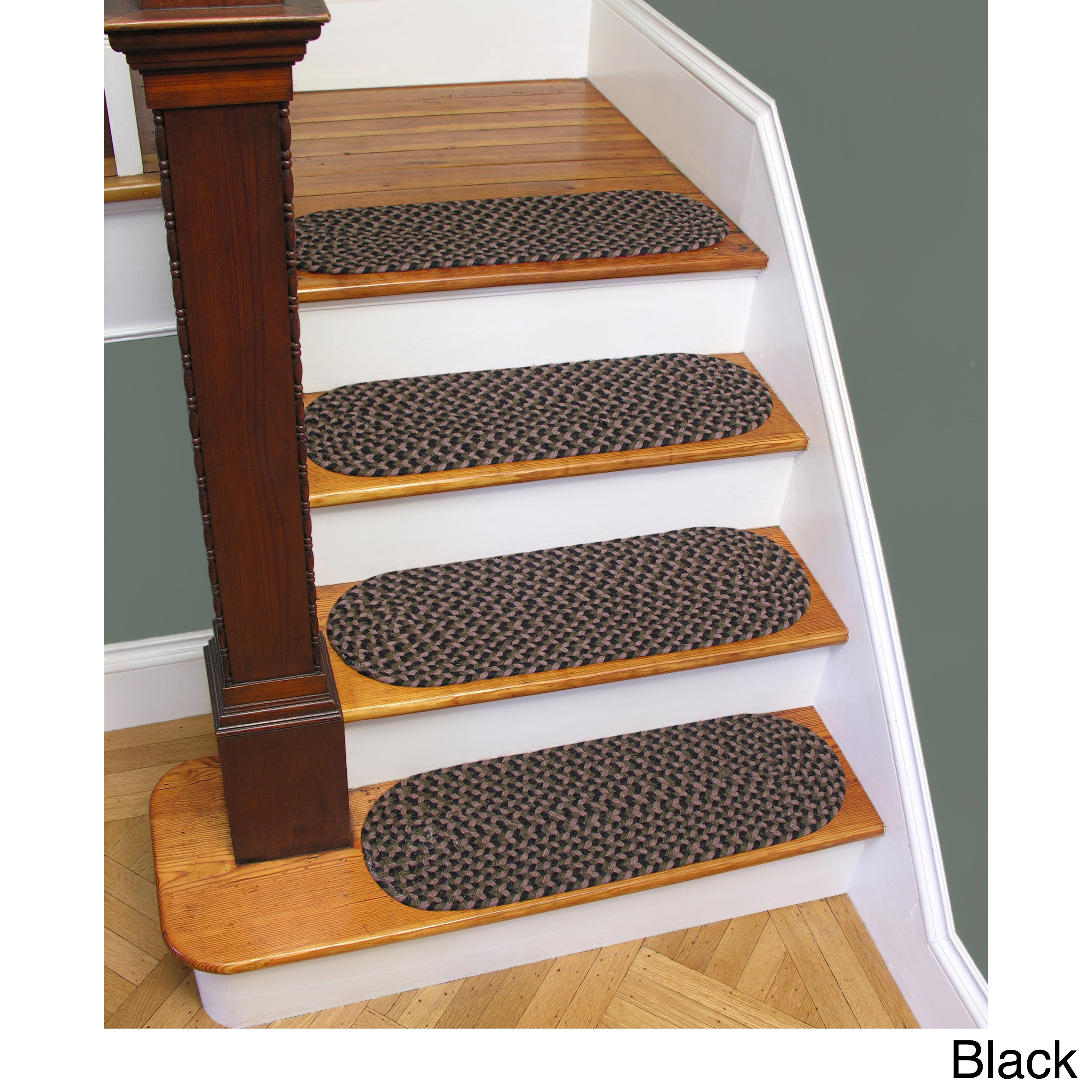 Set Of 4 Pinehurst Wool Braided Non Slip Stair Treads (9 X 29)