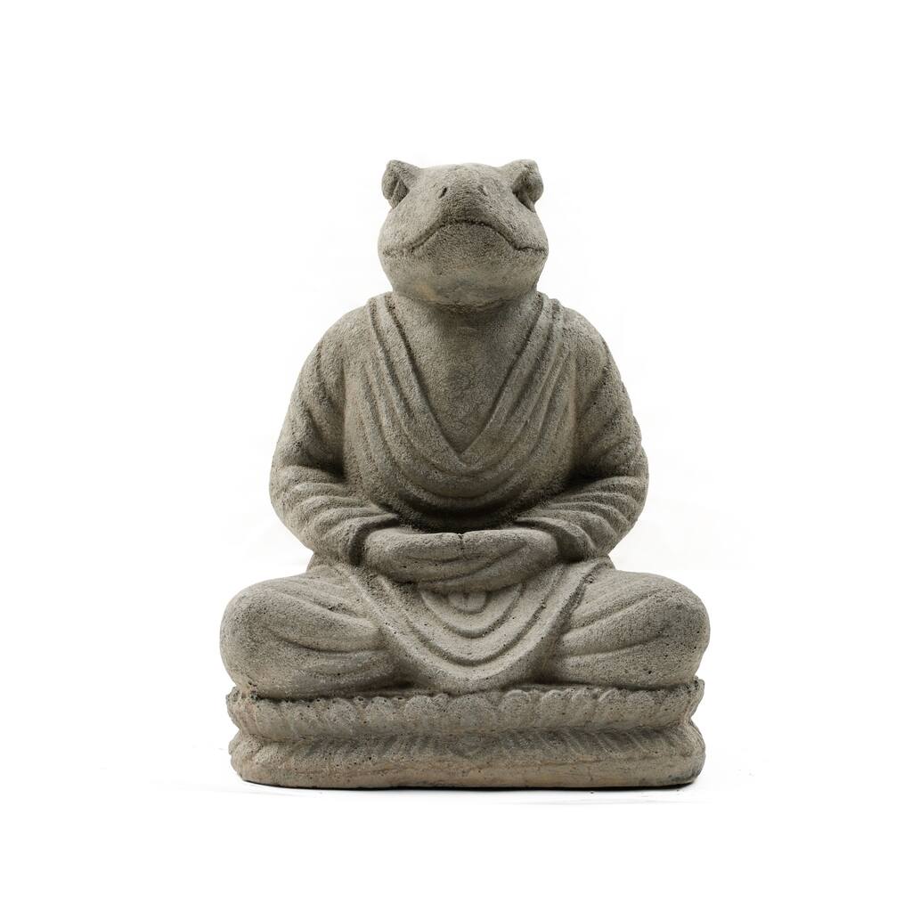 Handmade Meditating Frog Statue