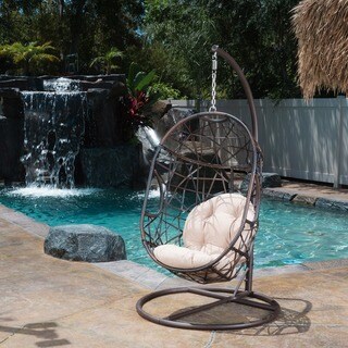 Outdoor Egg Wicker Chair by Christopher Knight Home