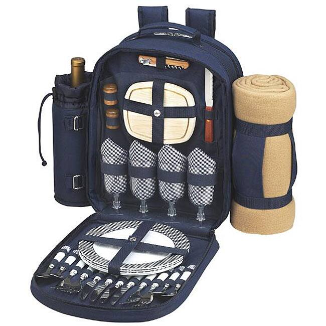 Picnic at Ascot Bold Picnic for Four Backpack with Blanket
