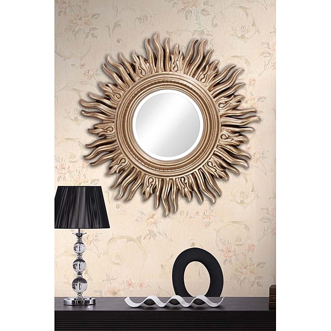 Beveled 34 inch Light Gold Sun Mirror