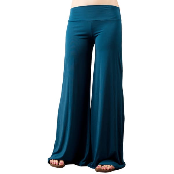 Tabeez Women's Wide Leg Jersey Pants - 13538378 - Overstock.com ...