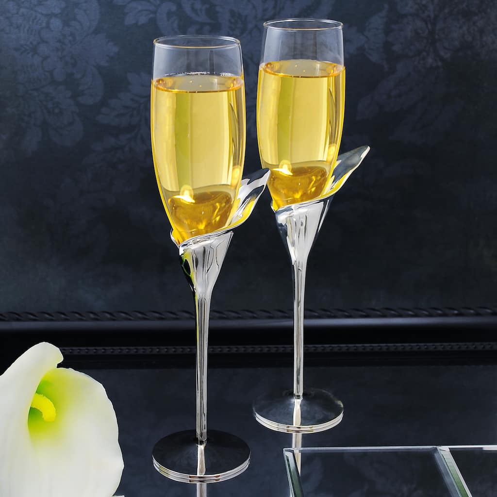 Calla Lily Champagne Flutes (Set of 2)