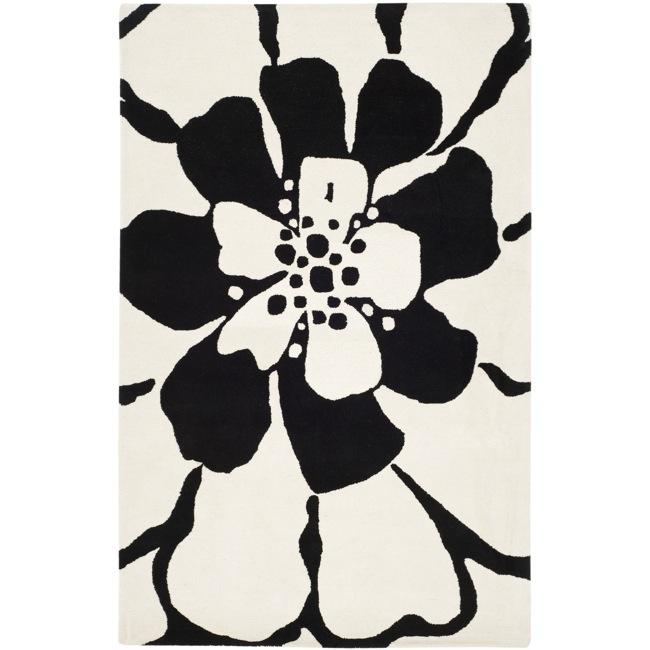 Handmade Soho Black New Zealand Wool Rug (36 X 56)