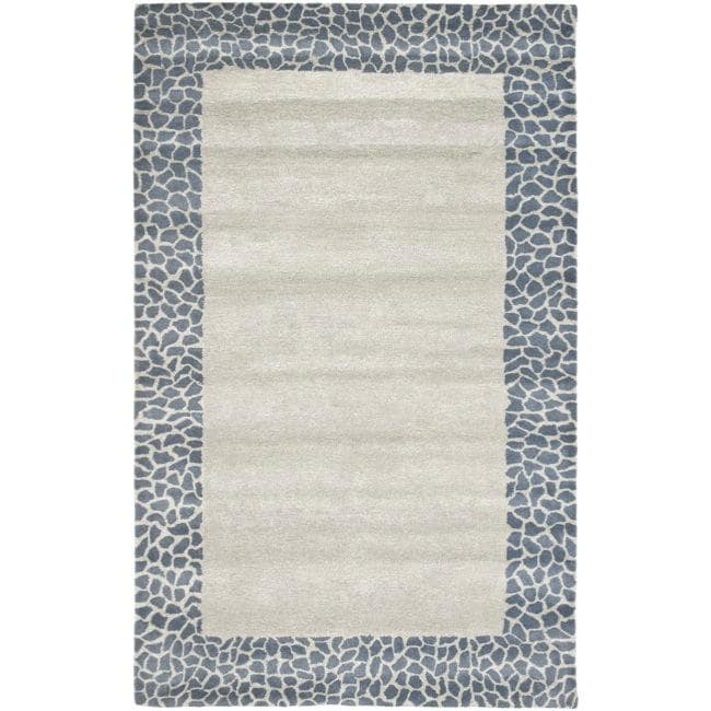 Handmade Soho Silver New Zealand Wool Rug (76 X 96)