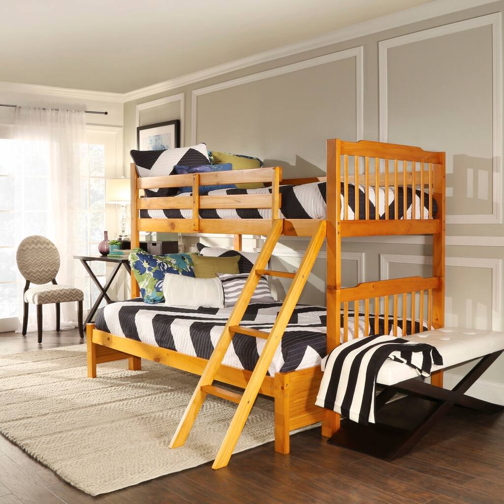 TRIBECCA HOME Simone Honey Pine Twin/ Full Bunk Bed