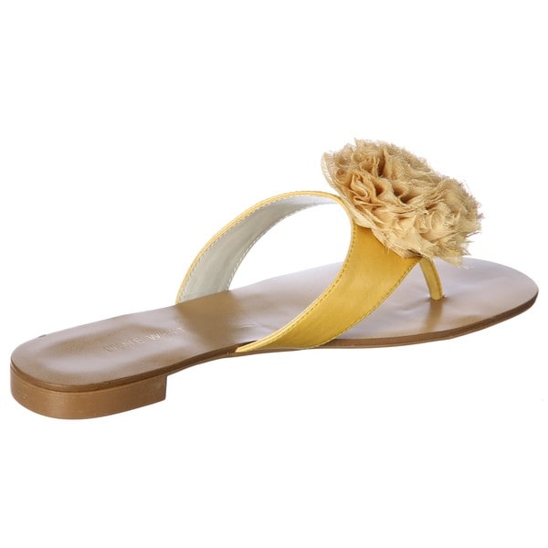 Nine West Women's 'Romantic' Dark Yellow Thong Sandals Nine West Sandals