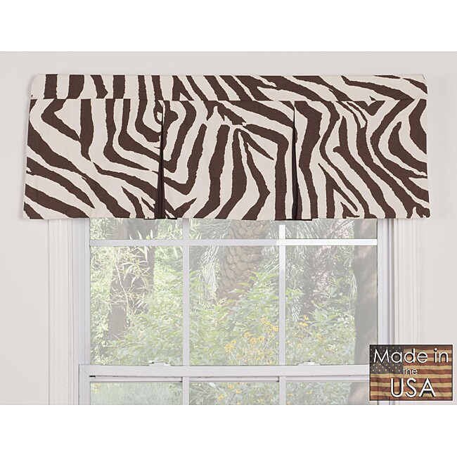 Brown Zebra Cotton Pleated Window Valance - 13538781 - Overstock.com ...