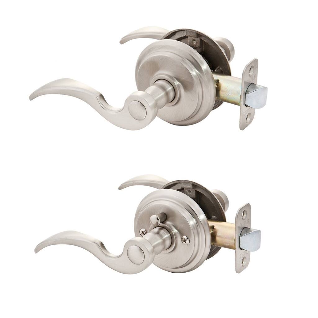 Sure-Loc Solid Door Lever Passage/Privacy Set (Satin Nickel)