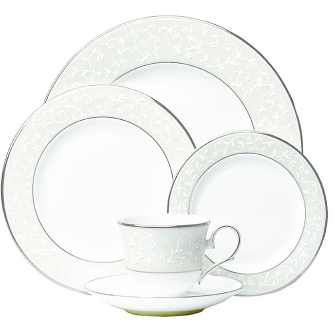 Lenox Opal Innocence 5 piece Place Setting (WhiteMaterials Bone chinaCare instructions Dishwasher safeService for 1Number of pieces in set 5Set includes10.75 inch dinner plate8 inch salad plate6 inch bread plate5.75 inch saucer6 ounce teacup )