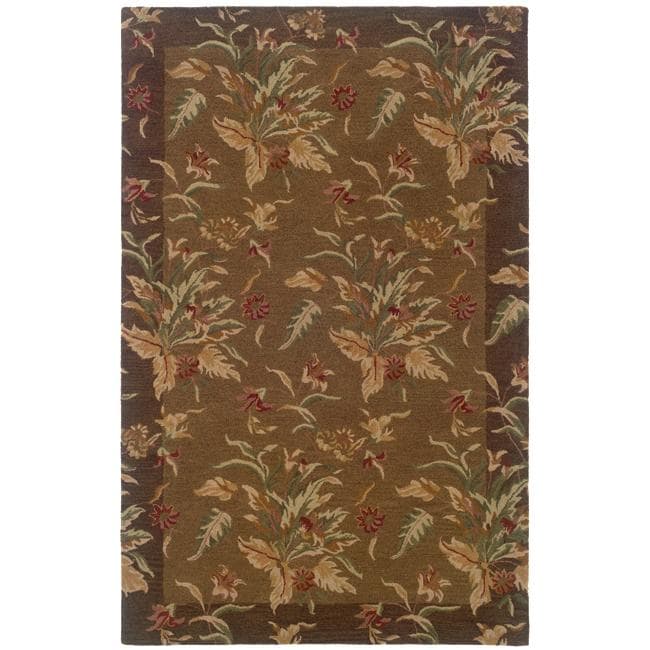 Hand tufted Botanical Wool Area Rug (5 X 8)