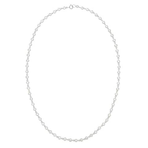 Icz Stonez Sterling Silver Cubic Zirconia 18-inch Tennis Necklace