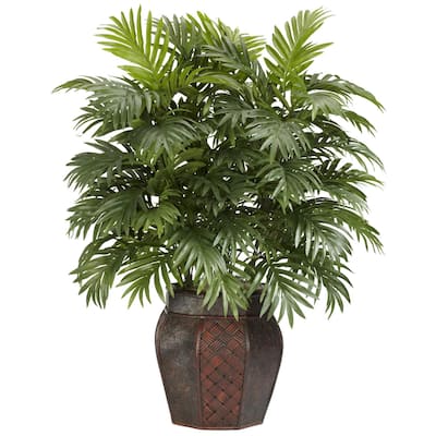 Silk 38-inch Potted Areca Palm Plant - Green