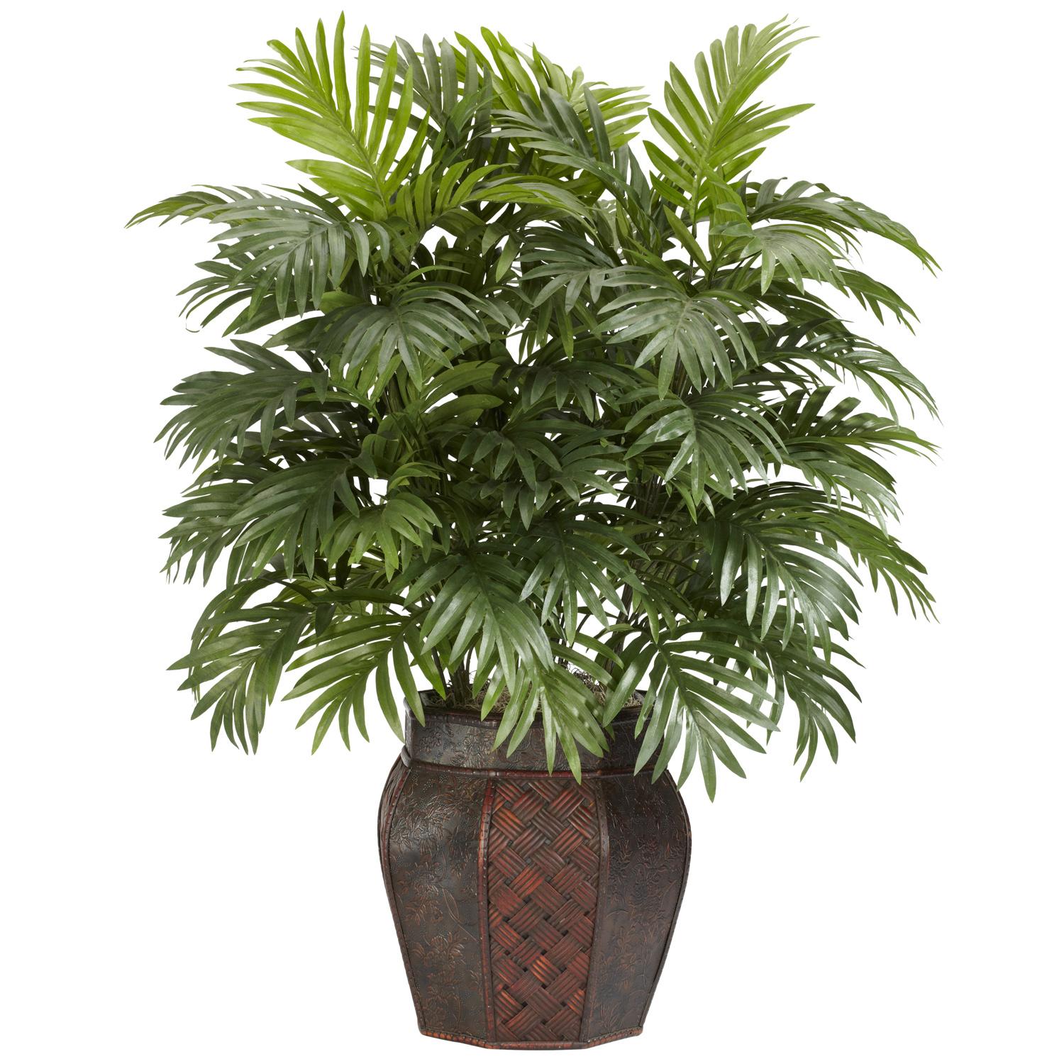 Silk 38-inch Potted Areca Palm Plant - Green
