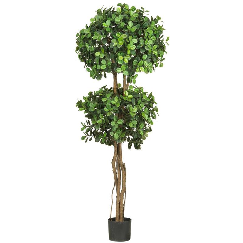 Eucalyptus Double Ball Topiary 5.5-foot Silk Tree