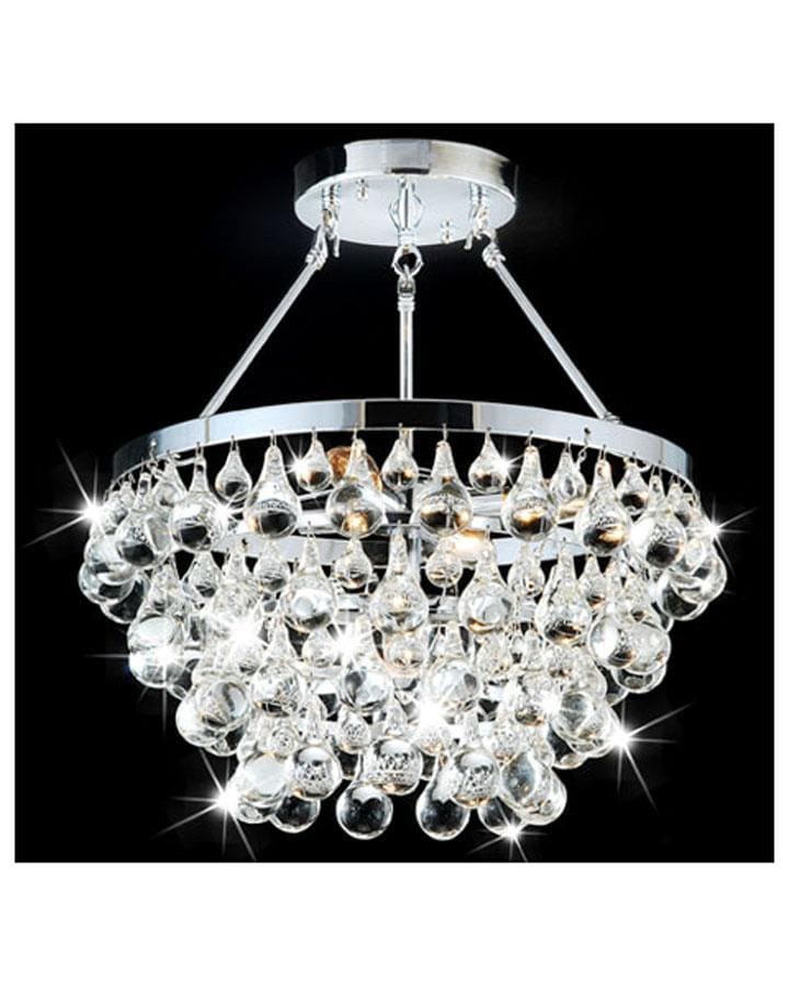 Designer 5 light Chrome Semi Flushmount Chandelier