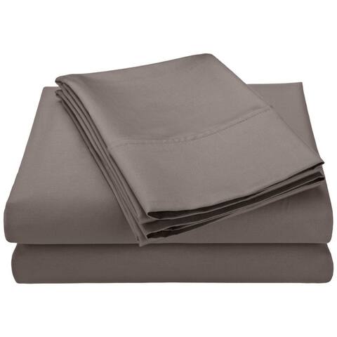 Miranda Haus Cotton Blend 600 Thread Count Solid Deep Pocket Bed Sheet Set