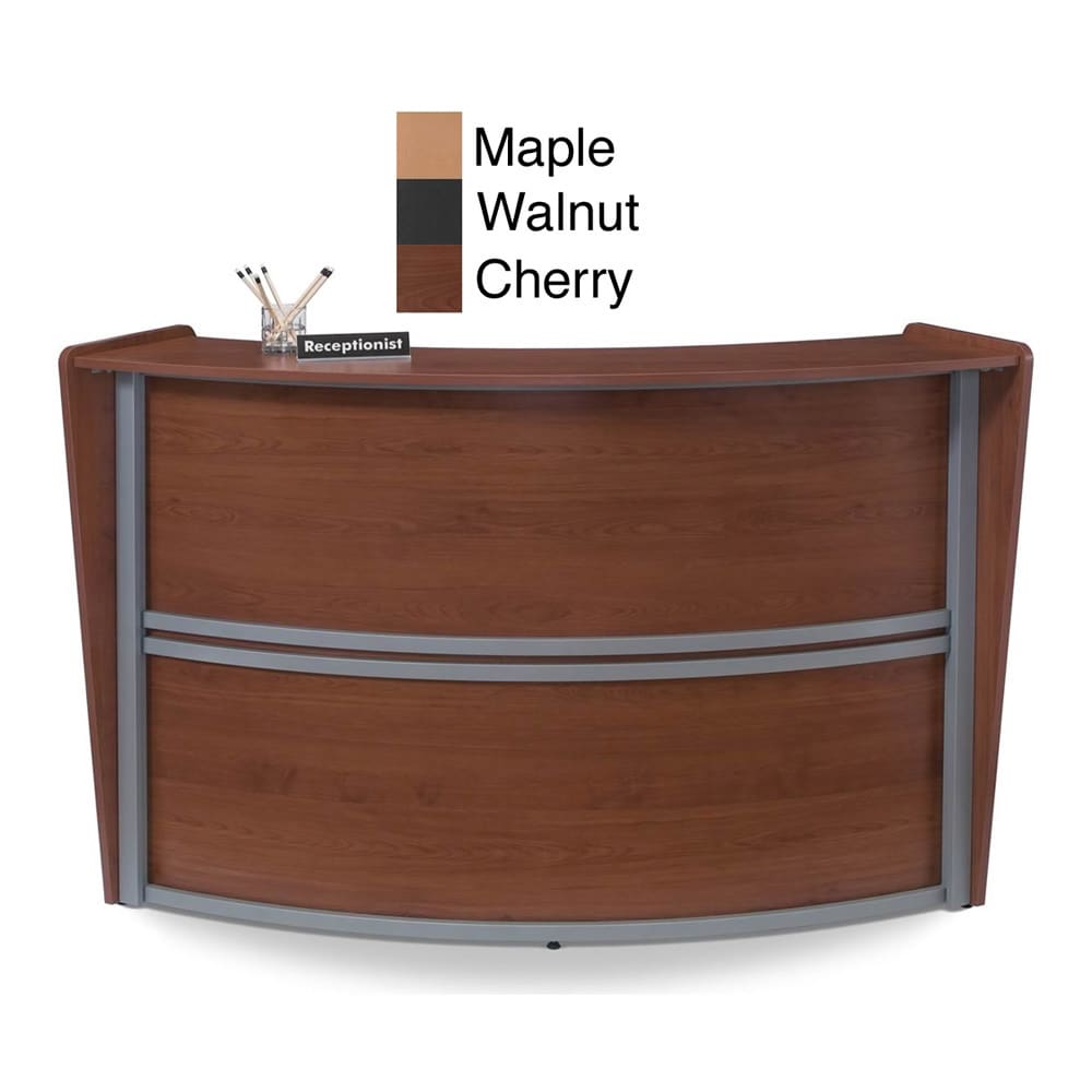 Shop Ofm Cherry Curved Reception Desk Free Shipping Today