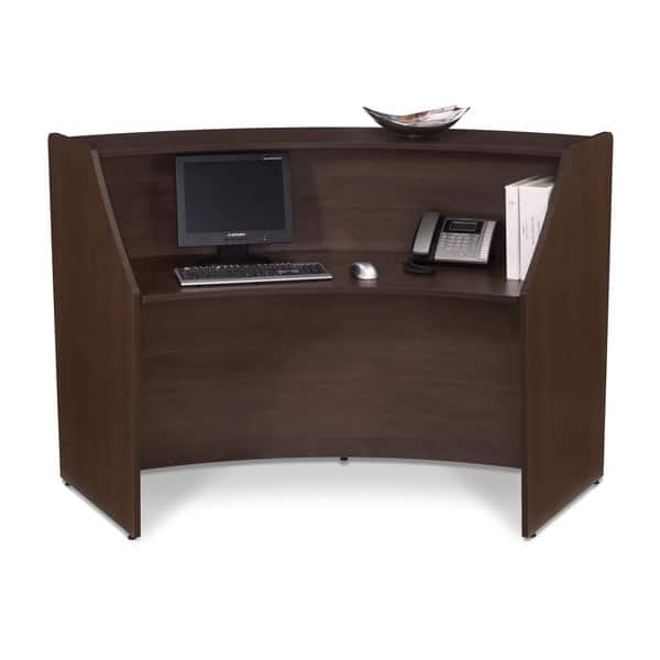 Shop Ofm Cherry Curved Reception Desk Free Shipping Today