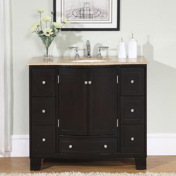 Silkroad Exclusive 40-inch Single Sink Cabinet Bathroom Vanity ...