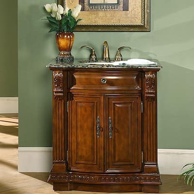 Silkroad Exclusive 33-inch Single Sink Cabinet Bathroom Vanity