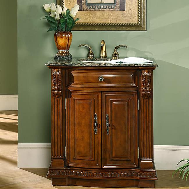 Silkroad Exclusive 33-inch Single Sink Cabinet Bathroom Vanity
