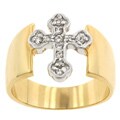 Kate Bissett Two-tone Cubic Zirconia Cross Ring