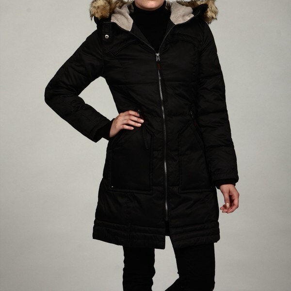 Shop Buffalo Women's Black Faux-fur Hooded Puffer Jacket FINAL SALE ...