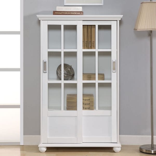 Shop Altra White Sliding Glass Doors Bookcase - Free 