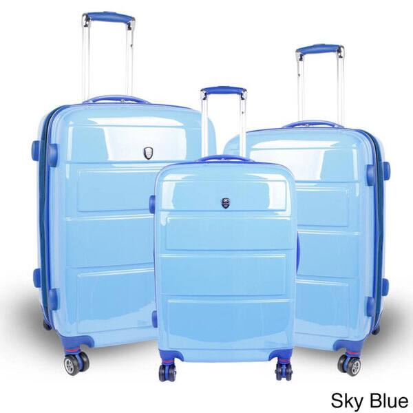J World 'Vanesta' Polycarbonate Spinner Luggage 3-piece Set - Overstock ...