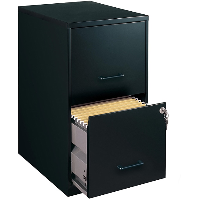 Office Designs Black colored 2 drawer Steel File Cabinet (Black Brand Office DesignsNumber of drawers TwoFile size LetterPerfect for personal useFull high side drawers accept letter size hanging file foldersCam lock secures both drawersPatent pending g