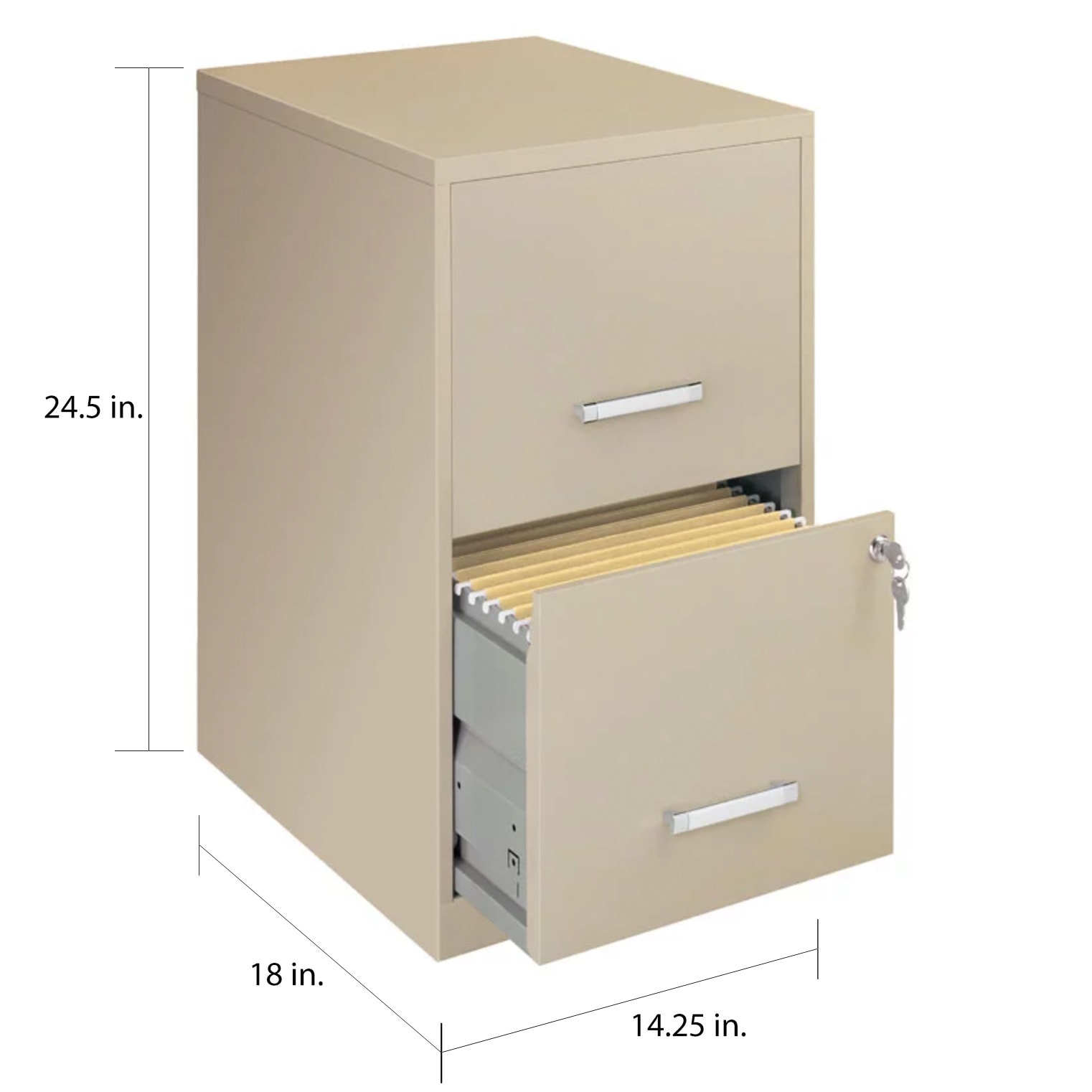 Shop Space Solutions 18 Deep 2 Drawer Metal File Cabinet Putty