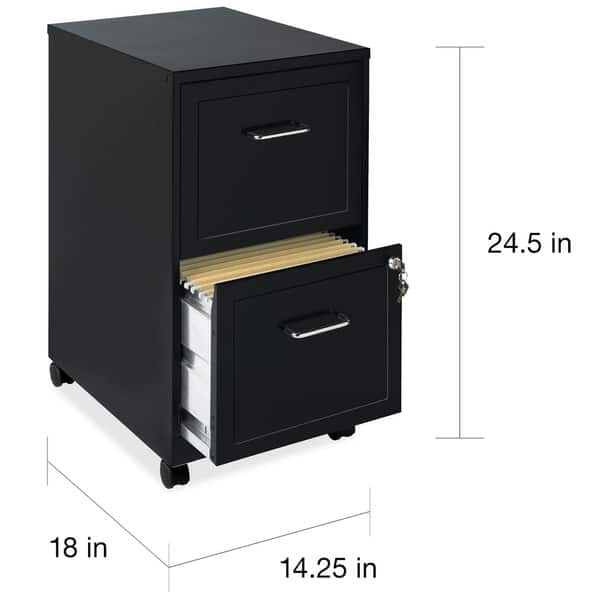 Shop Space Solutions 18 Deep 2 Drawer Mobile File Cabinet Black