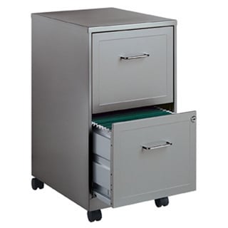 Shop Space Solutions 18 Deep 2 Drawer Mobile File Cabinet Silver Overstock 5853280