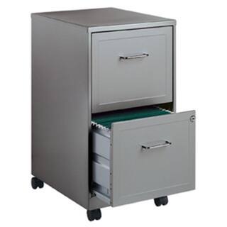 Space Solutions 18" Deep 2-drawer Mobile File Cabinet, Silver