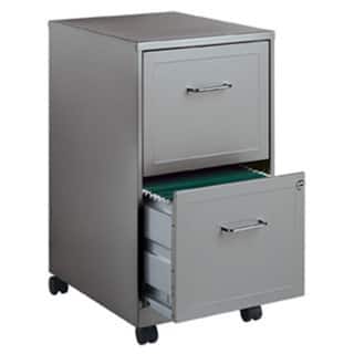 Space Solutions 18" Deep 2-drawer Mobile File Cabinet, Silver