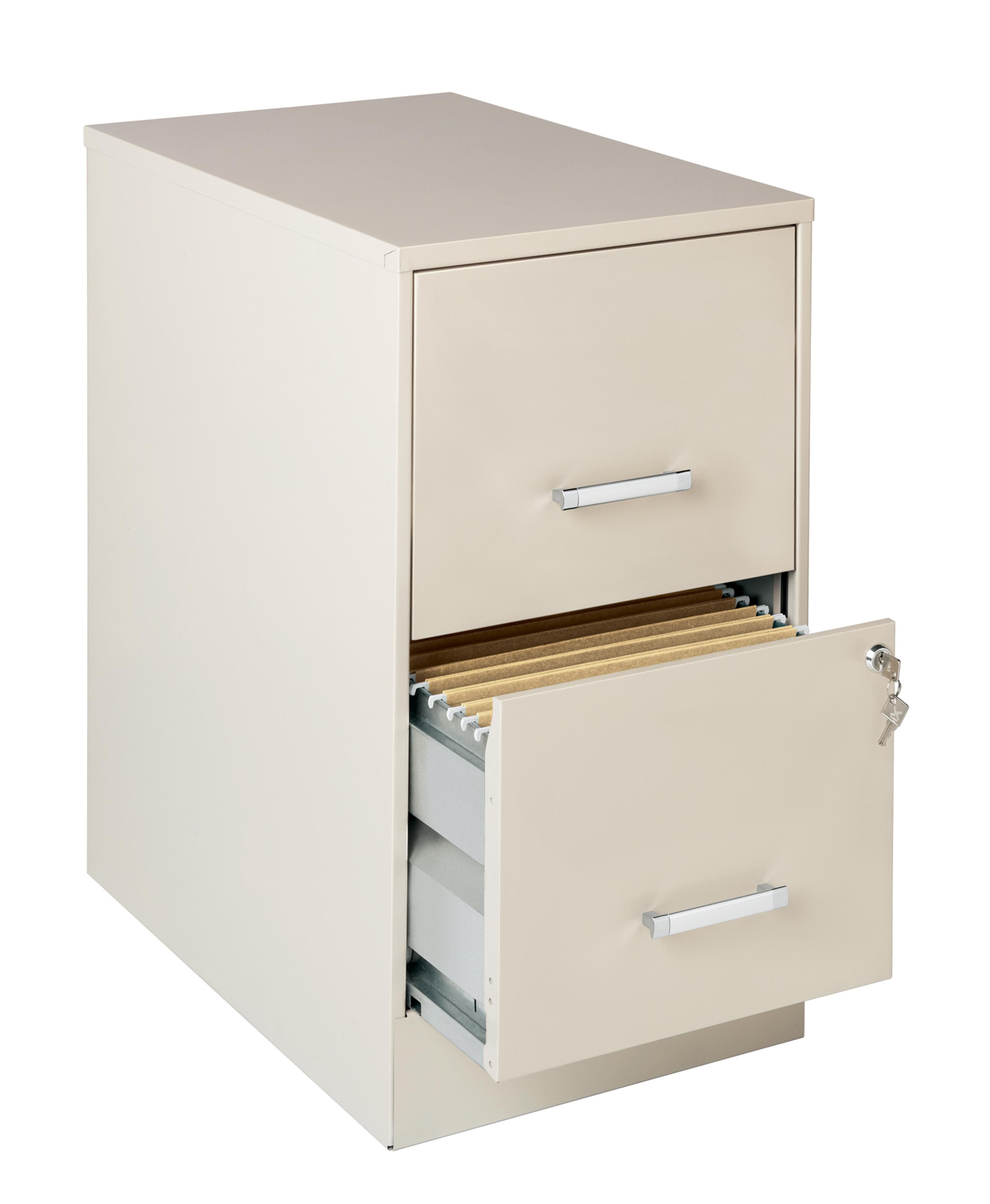 Shop Space Solutions 22 Deep 2 Drawer Metal File Cabinet Stone