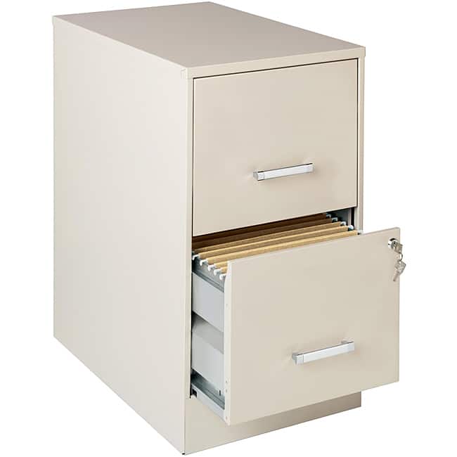Space Solutions 22" Deep 2-drawer Metal File Cabinet, Stone