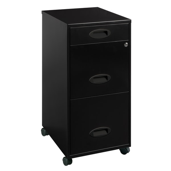 shop space solutions black 3-drawer mobile file cabinet - free