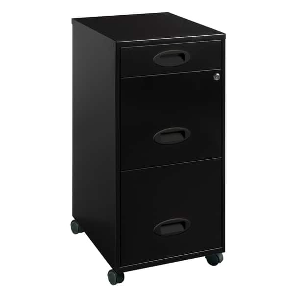 Shop Space Solutions Black 3 Drawer Mobile File Cabinet