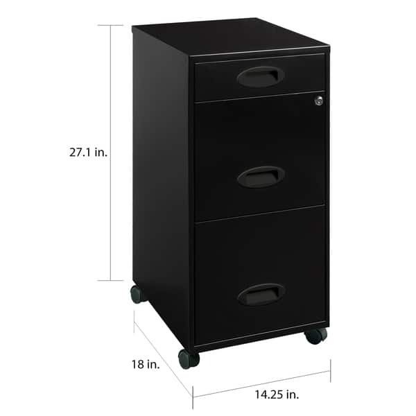 Shop Space Solutions Black 3 Drawer Mobile File Cabinet